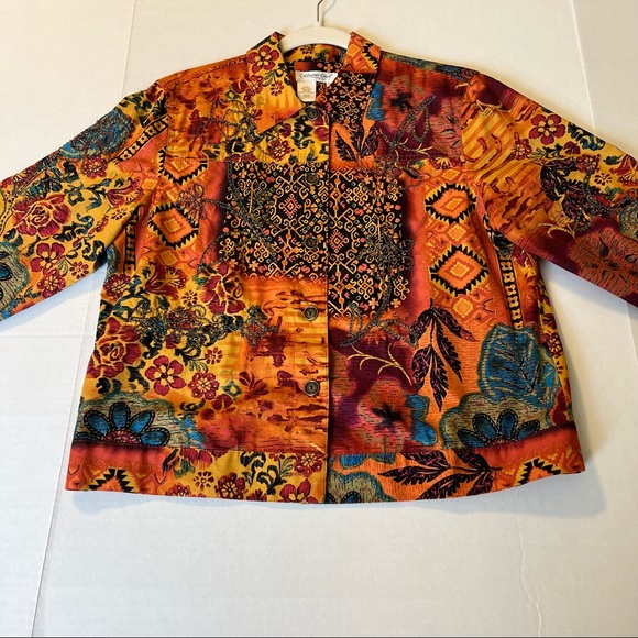 Coldwater Creek women’s shacket, M, tribal/ floral print - Picture 7 of 9